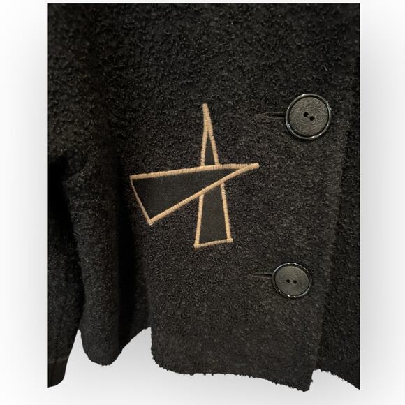 VTG MaryLou Ozbolt Storer Abstract Art Wool Jacket Size Small - Picture 6 of 13